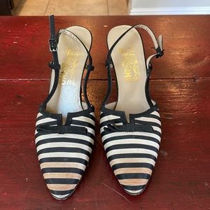 Ferragamo.  Multi color high heels.  Size 9AA